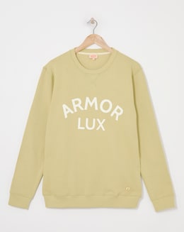 Armor Lux Logo Crew Neck Sweatshirt - Pale Olive
