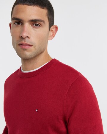 Tommy Hilfiger Cotton Cashmere Crew Neck Jumper - Red