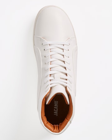 White Hitop Trainer Wide Fit