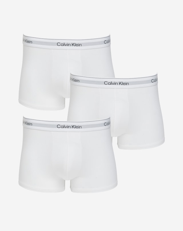 Calvin Klein 3 Pack Icon Cotton Stretch Trunk - White