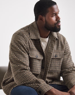 Jack &amp; Jones Bradley Ollie Check Overshirt - Brown Multi