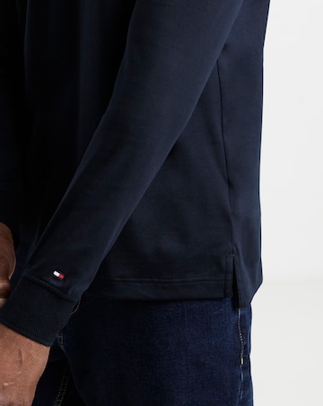 Tommy Hilfiger Long Sleeve Zip Interlock Polo - Navy
