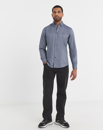 BOSS Long Sleeve Button Down Oxford Shirt - Navy