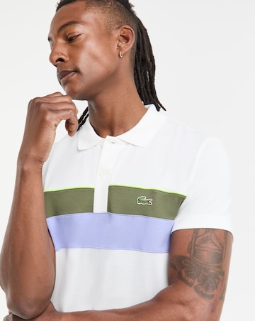Lacoste Short Sleeve Stripe Polo - Off White