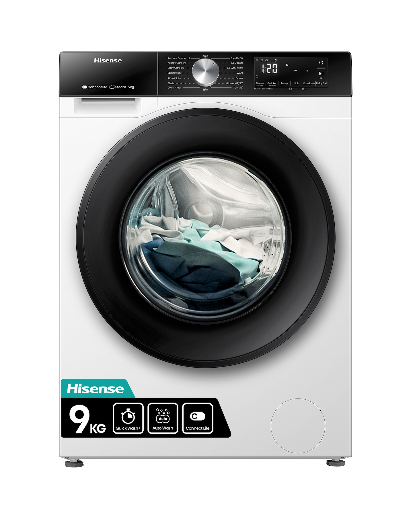 Hisense 3S Series WF3S9043BW3 WiFi-enabled 9kg 1400 Spin Washing Machine - White