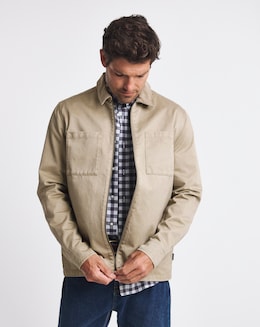 Barbour Lenker Regular Twill Overshirt - Stone