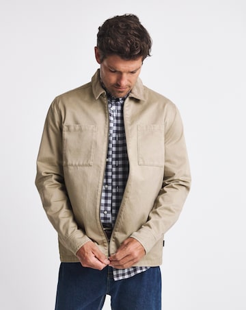 Barbour Lenker Regular Twill Overshirt - Stone