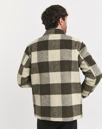 Faux Wool Check Shacket