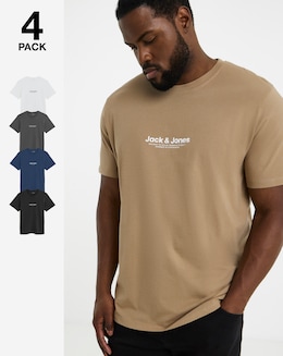 Jack &amp; Jones Vesterbro Logo T-Shirt 5 Pack - Multi