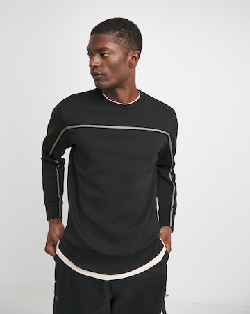 BOSS Black Stripe Crew Neck Sweat