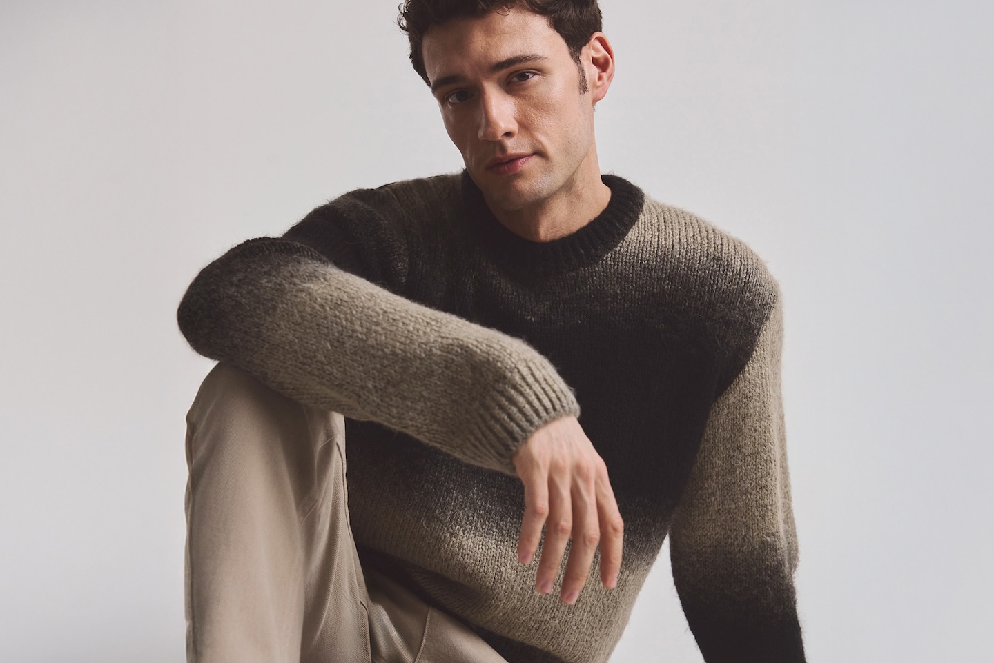 Jack & Jones Fade Space Dye Jumper - Black/Natural