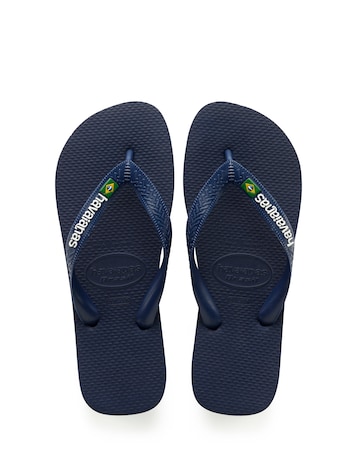 Havaianas Basil Logo Flip Flops - Navy