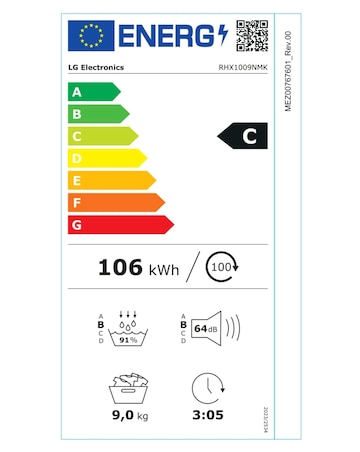 LG X10 RHX1009NMK 9kg Heat Pump Tumble Dryer - Slate Grey + Install