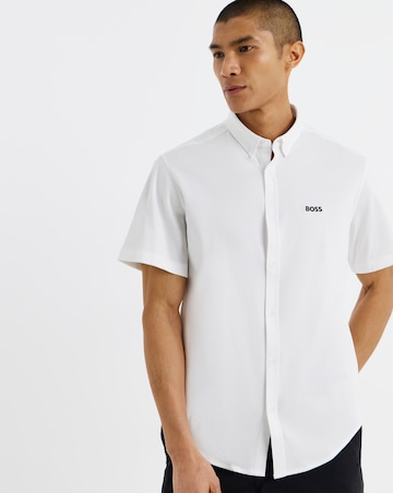 BOSS Short Sleeve Stretch Motion Shirt - White