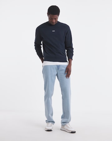 BOSS Centre Logo Relax Fit Sweatshirt - Navy