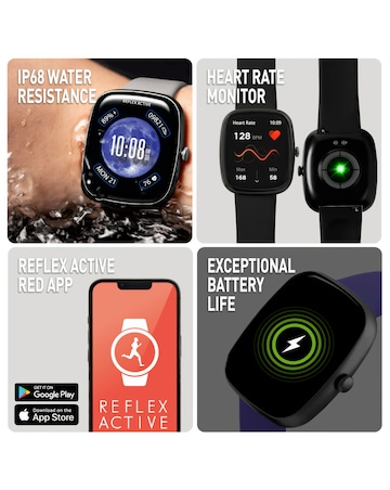 Reflex Active Series 50 Silicone Calling Strap Watch Set - Black