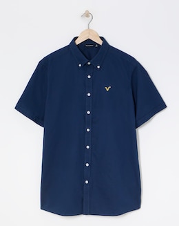 Voi Plain Oxford Short Sleeve Shirt Long Length