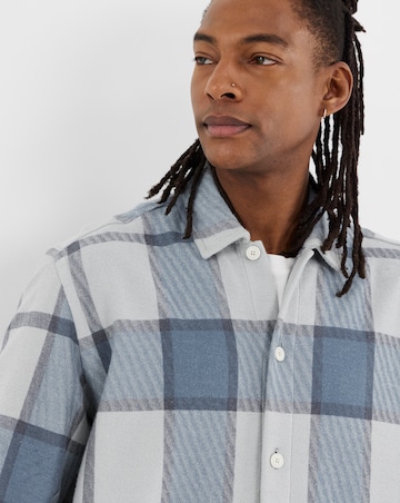 BOSS Check Overshirt - Silver