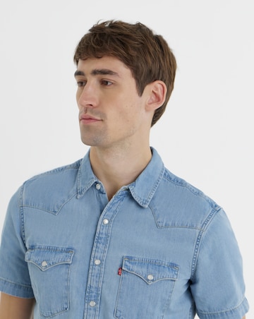 Levi's Short Sleeve Classic Denim Western Shirt - Stonewash