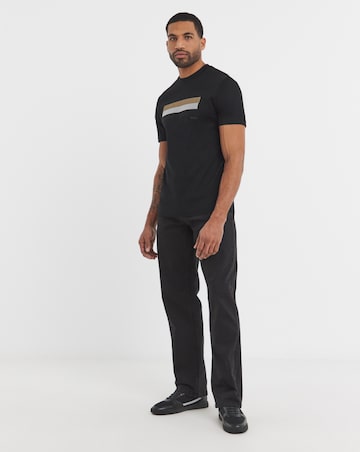 BOSS Short Sleeve Stripe Logo T-Shirt - Black