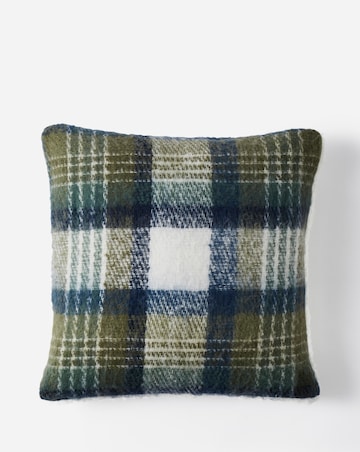Checked Faux Mohair Cushion