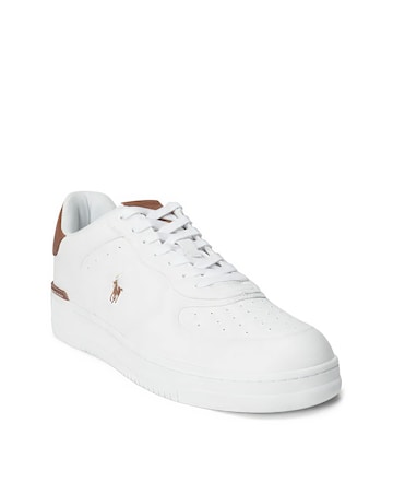 Polo Ralph Lauren Masters Court Trainers - White/Tan