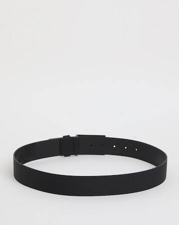 BOSS Icon Plaque Leather Belt - Black