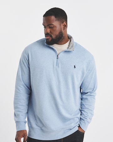 Polo Ralph Lauren 1/4 Zip Sweat Top - Light Blue