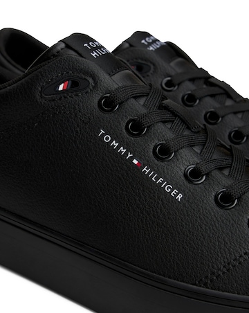 Tommy Hilfiger Vulcanised Low Leather Trainer - Black