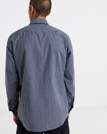 BOSS Long Sleeve Check Shirt - Navy