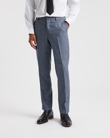 Blue Windowpane Check Reg Suit Trouser