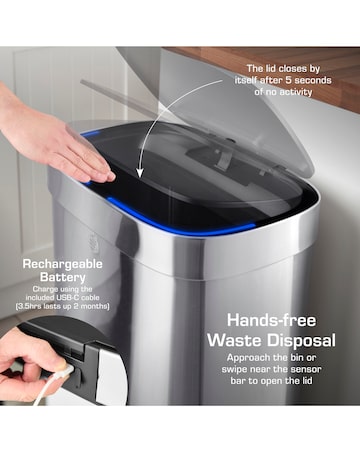 Swan 80L Rectangular Sensor Bin