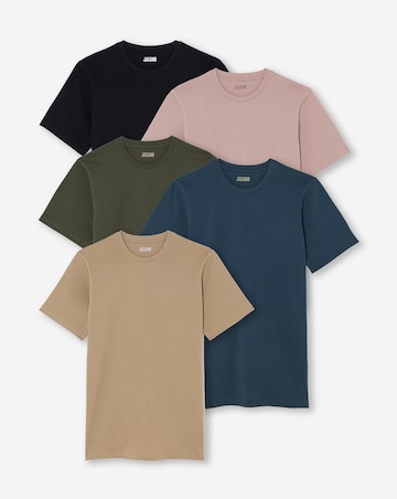 5 Pack Crew Neck T-Shirts Long - Multi