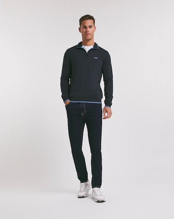 BOSS Navy Classic Quarter Zip Jumper