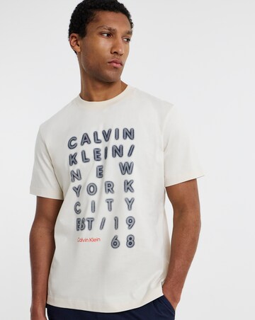 Calvin Klein Jeans Short Sleeve Lights Graphic T-Shirt - Ecru