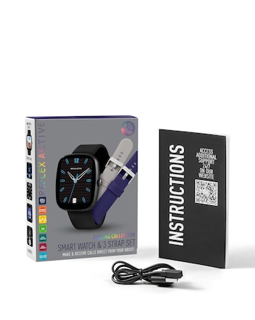 Reflex Active Series 50 Silicone Calling Strap Watch Set - Black