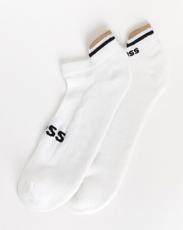 BOSS 2 Pack Iconic Trainer Sock - White
