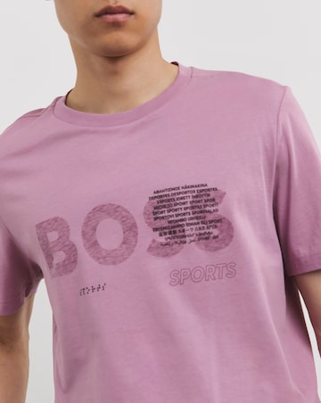 BOSS Short Sleeve Large Logo Purple T- Shirt