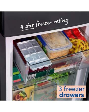 Indesit IB55532BUK Combi Fridge Freezer Black + Install