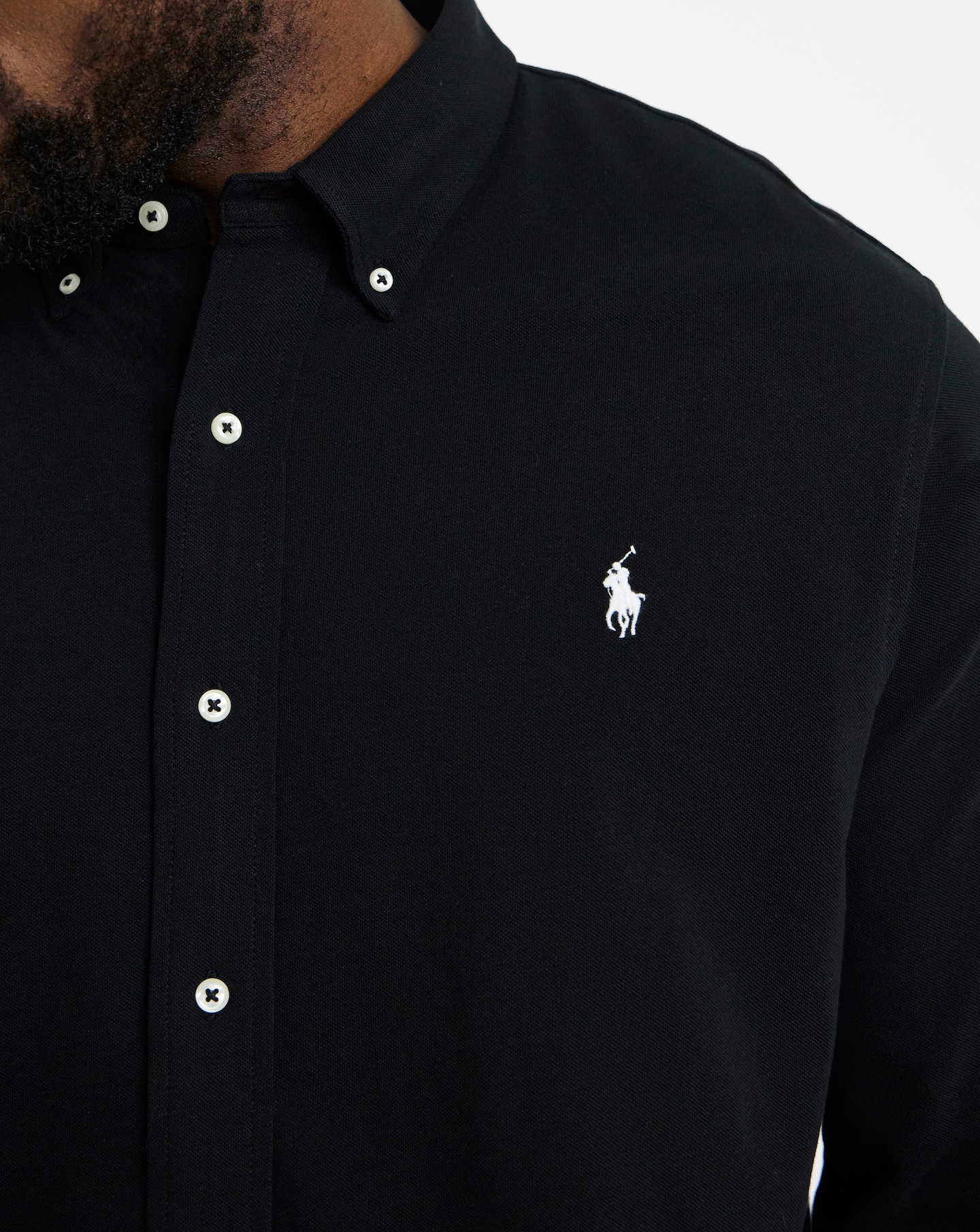 Polo Ralph Lauren Long Sleeve Stretch Jersey Shirt - Black | Jacamo