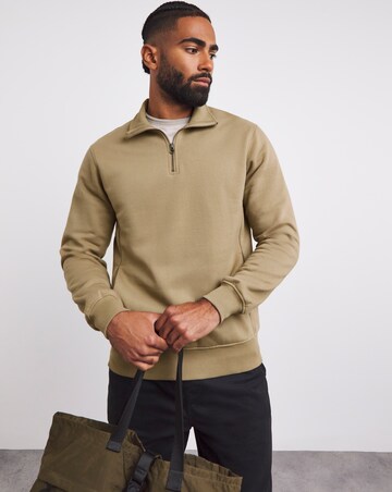 1/4 Zip Neck Sweatshirt Long