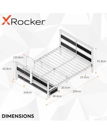 X Rocker Base Camp Double Bed with Vesa Mount Bracket - Black