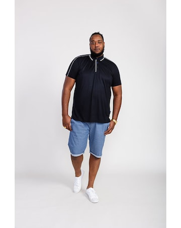 D555 Big And Tall Sussex Jersey Polo Shirt With Piping and Tipping Collar - Navy