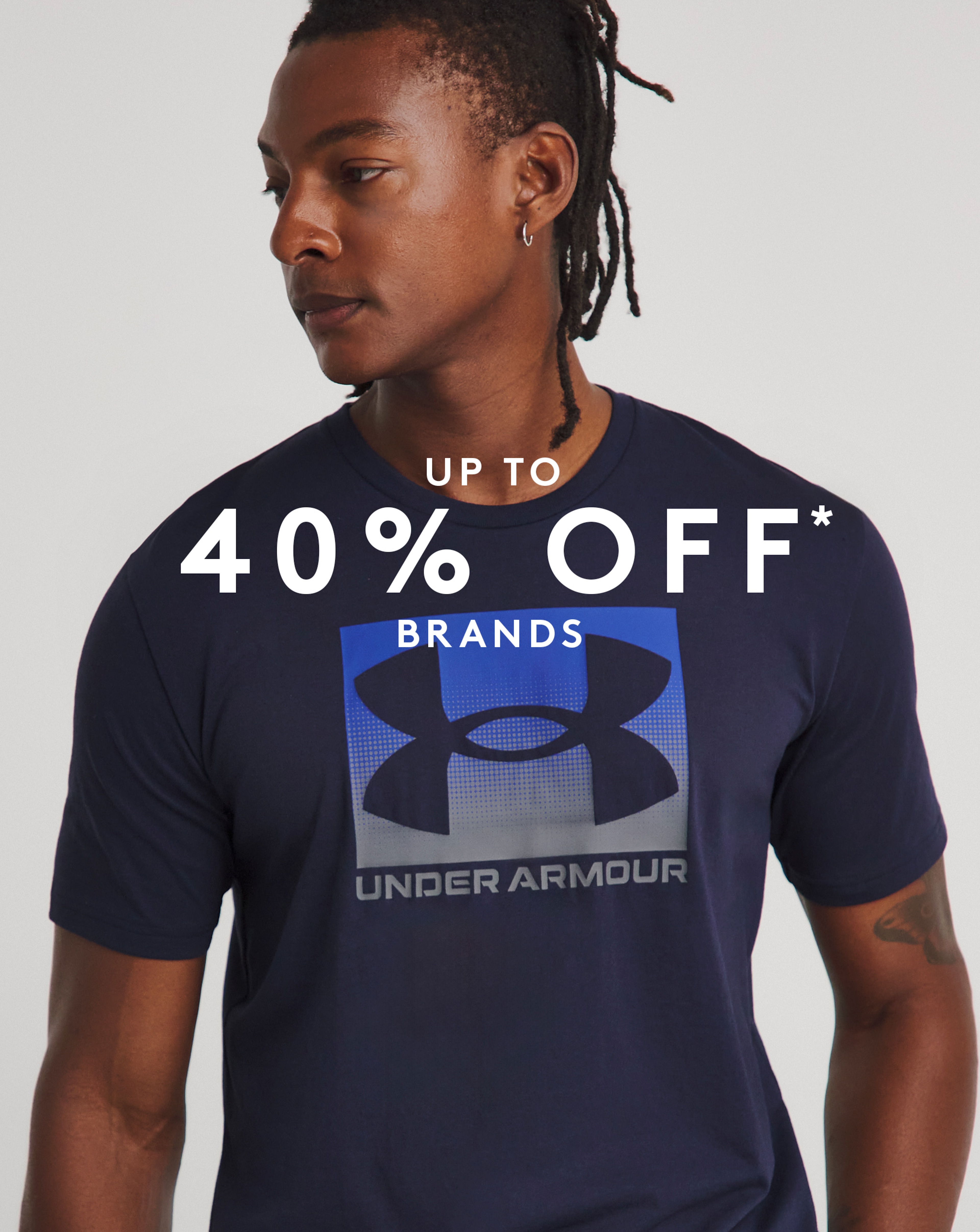 Model wearing Under Armour t-shirt