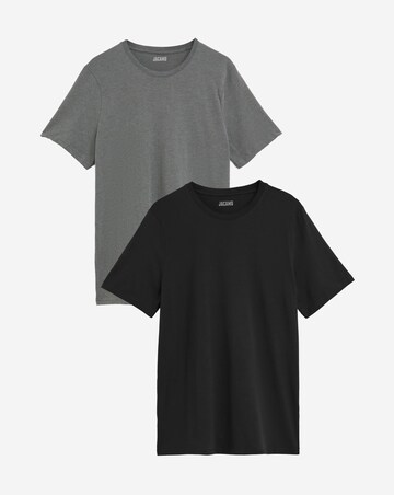 2 Pack T-Shirts Long Length- Black/Charcoal