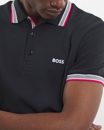 BOSS Classic Short Sleeve Black/Pink Paddy Polo