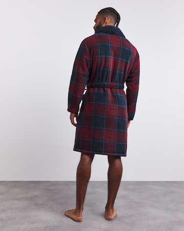 Borg Lined Check Dressing Gown