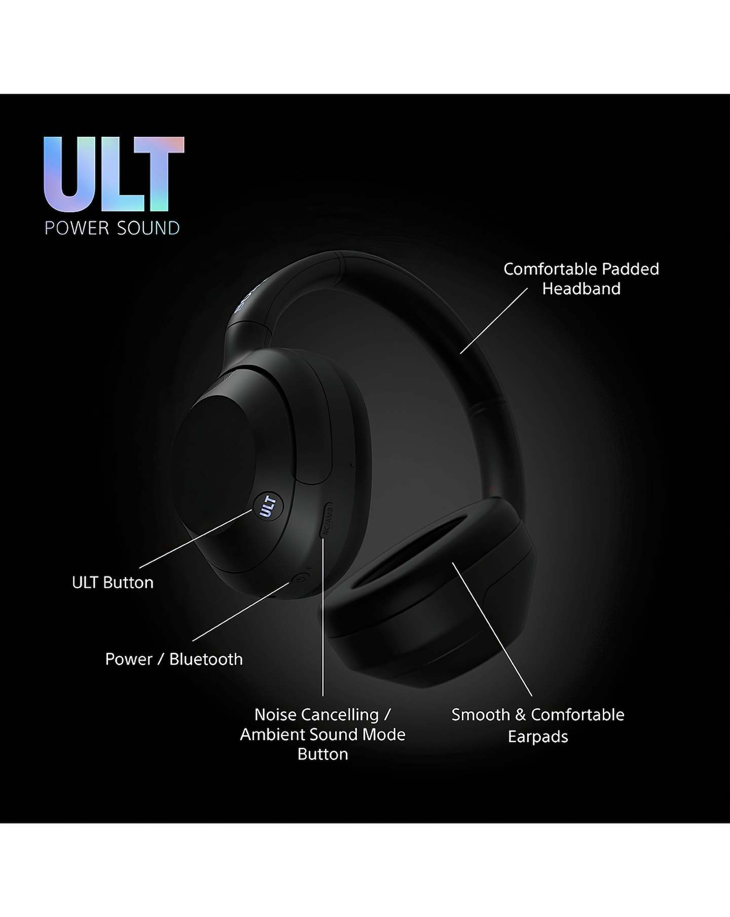 Sony ULT WEAR Wireless Over-Ear Headphones - Black | Jacamo