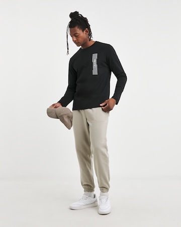 Calvin Klein Long SLeeve Black Horizontal Logo T-Shirt