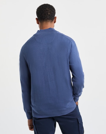 Timberland Williams River Cotton 1/4 Zip Jumper - Blue